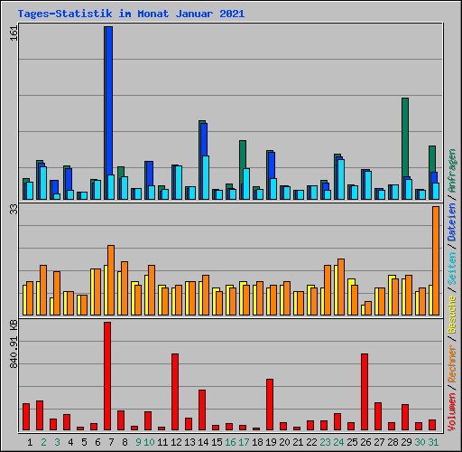 Tages-Statistik im Monat Januar 2021