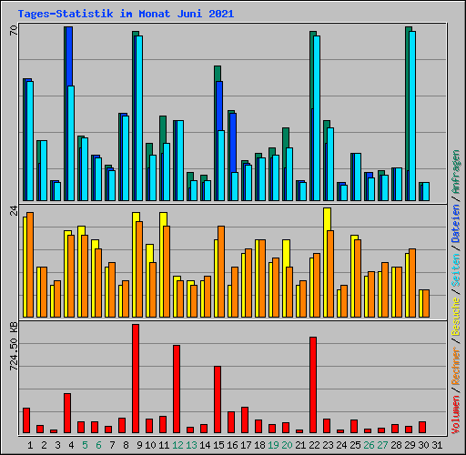 Tages-Statistik im Monat Juni 2021