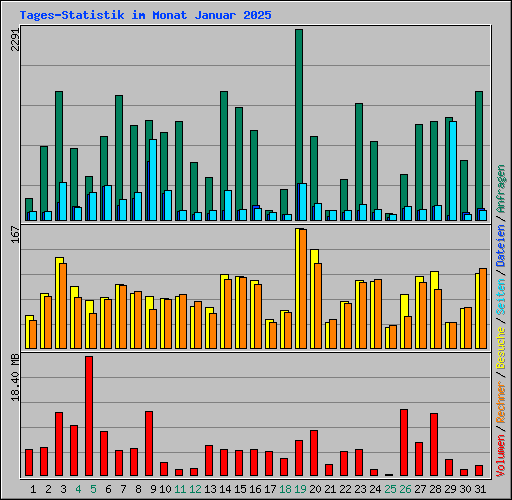 Tages-Statistik im Monat Januar 2025