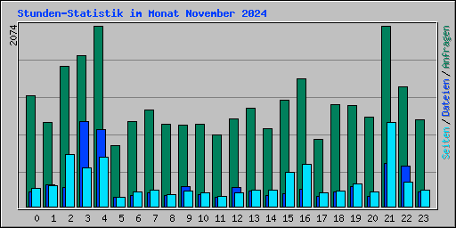 Stunden-Statistik im Monat November 2024