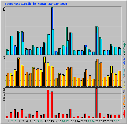 Tages-Statistik im Monat Januar 2021