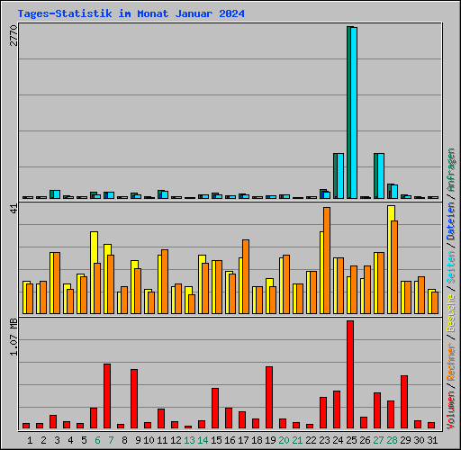 Tages-Statistik im Monat Januar 2024