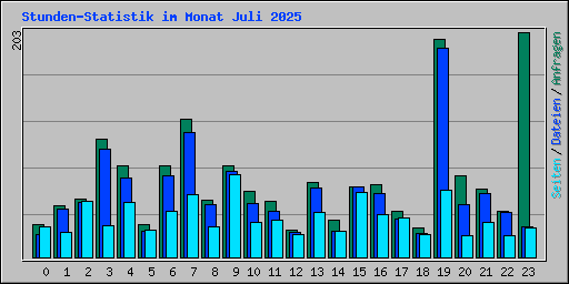 Stunden-Statistik im Monat Juli 2025